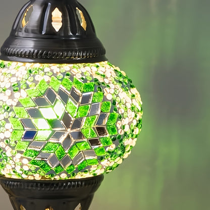DIY Turkish Moroccan Mosaic Lamp Kit Handmade Glass Metal Brass Dimmable Bohemian Table Light for Bedroom Living Room Office Vintage Boho Decor Gift Multiple Colors 3-Color Adjustable Option