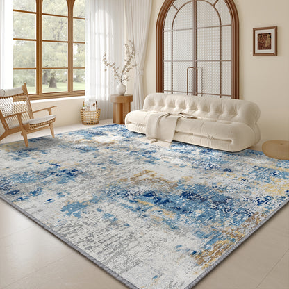 Moroccan Boho Area Rug Machine Washable Low Pile Soft Indoor Carpet for Living Room Bedroom Office Neutral Blue Brown Red Multi-Size