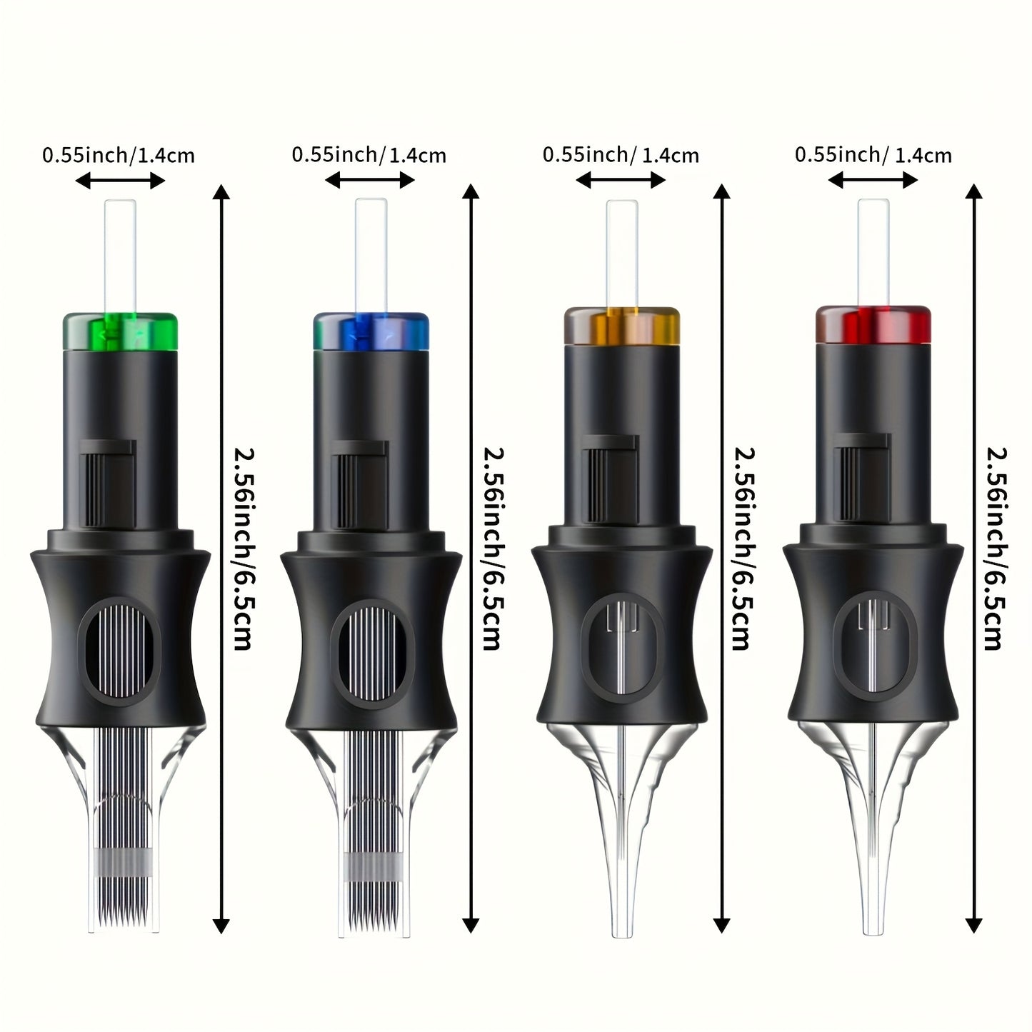 Tattoo Cartridge Needles 50pcs Mixed Size – POSEIDON V5 Disposable Round Liner, Shader & Curved Needles (5RL 7RL 9RL 5RS 7RS 9RS 7RM 7M1 15M1 15RM) with Safety Membrane