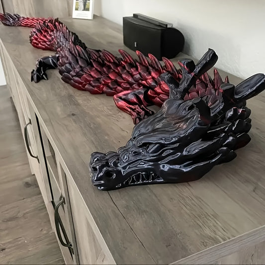3D Printed Dragon 35.4 Inch with Flexible Joints – Articulated Poseable Dragon Figurine for Car Dashboard, Home Decor & Desk Display, Perfect for Christmas, Halloween & Birthday Gifts