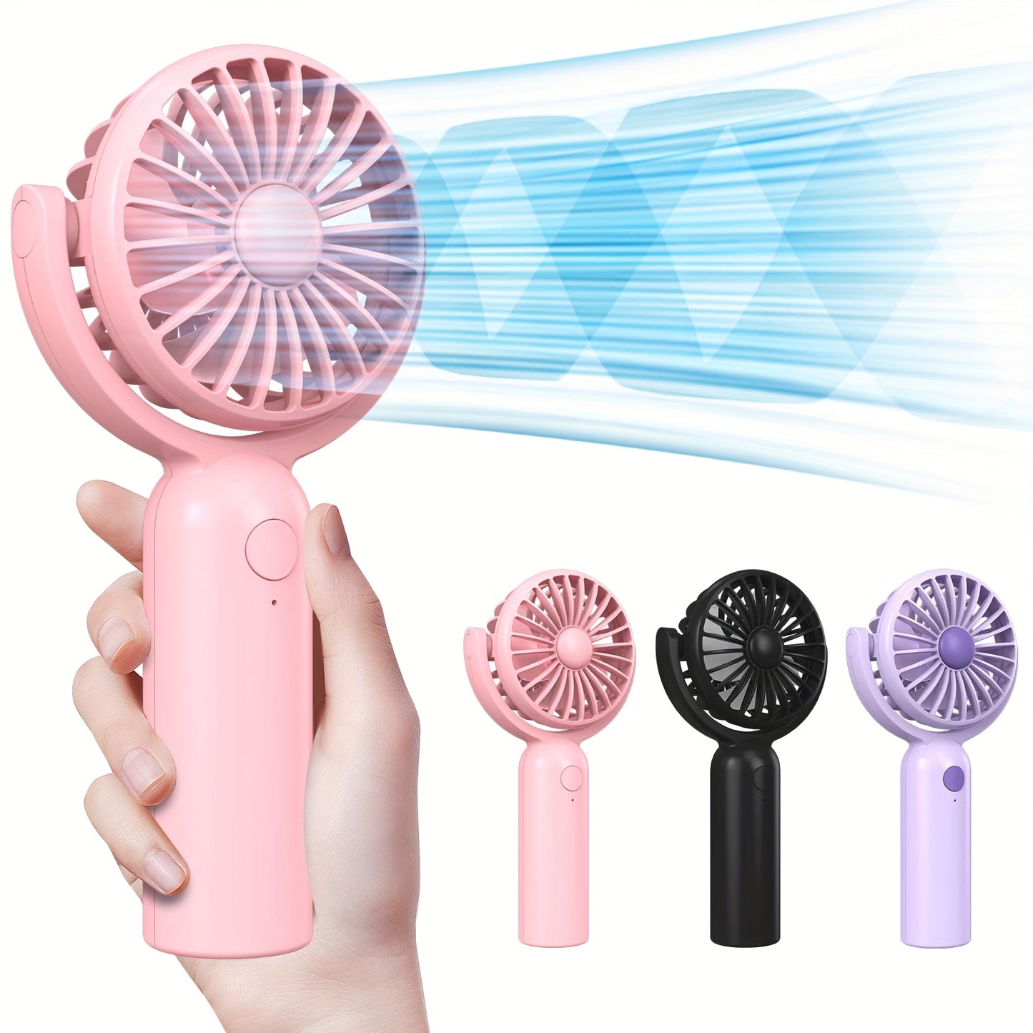 3/6 Pack USB-C Rechargeable Mini Handheld Fan - Features 3 Speed Settings, a Head That Adjusts 180°, And Is Lightweight And Portable, Making It Ideal for Both Indoor And Outdoor Use. A Perfect Gift for Birthdays Or Summer