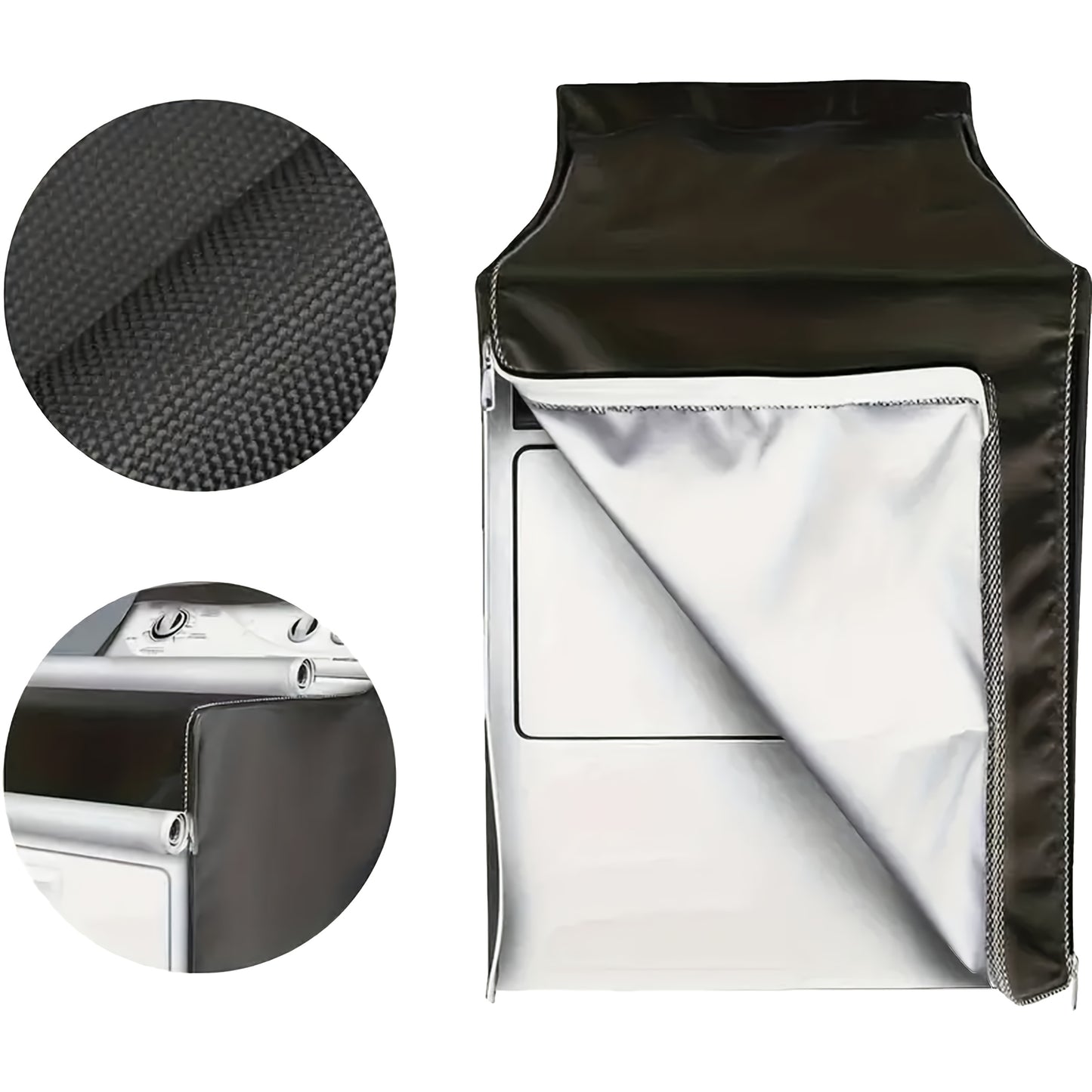 2pcs Washing Machine Dryer Cover, 420D Indoor Outdoor Washer Dryer Protector, Suitable for Top Load and Front Load Washers/Dryers - Premium Outdoor Protective Cover with Zipper Dustproof Laundry Hood