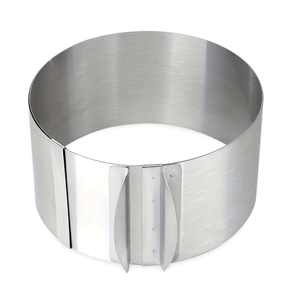 2pcs Adjustable Stainless Steel Cake Ring Mold - 6.3" to 11.8" Diameter, Heavy-Duty 400 Series Construction, Non-Stick Surface, Ideal for Mousse And Baking
