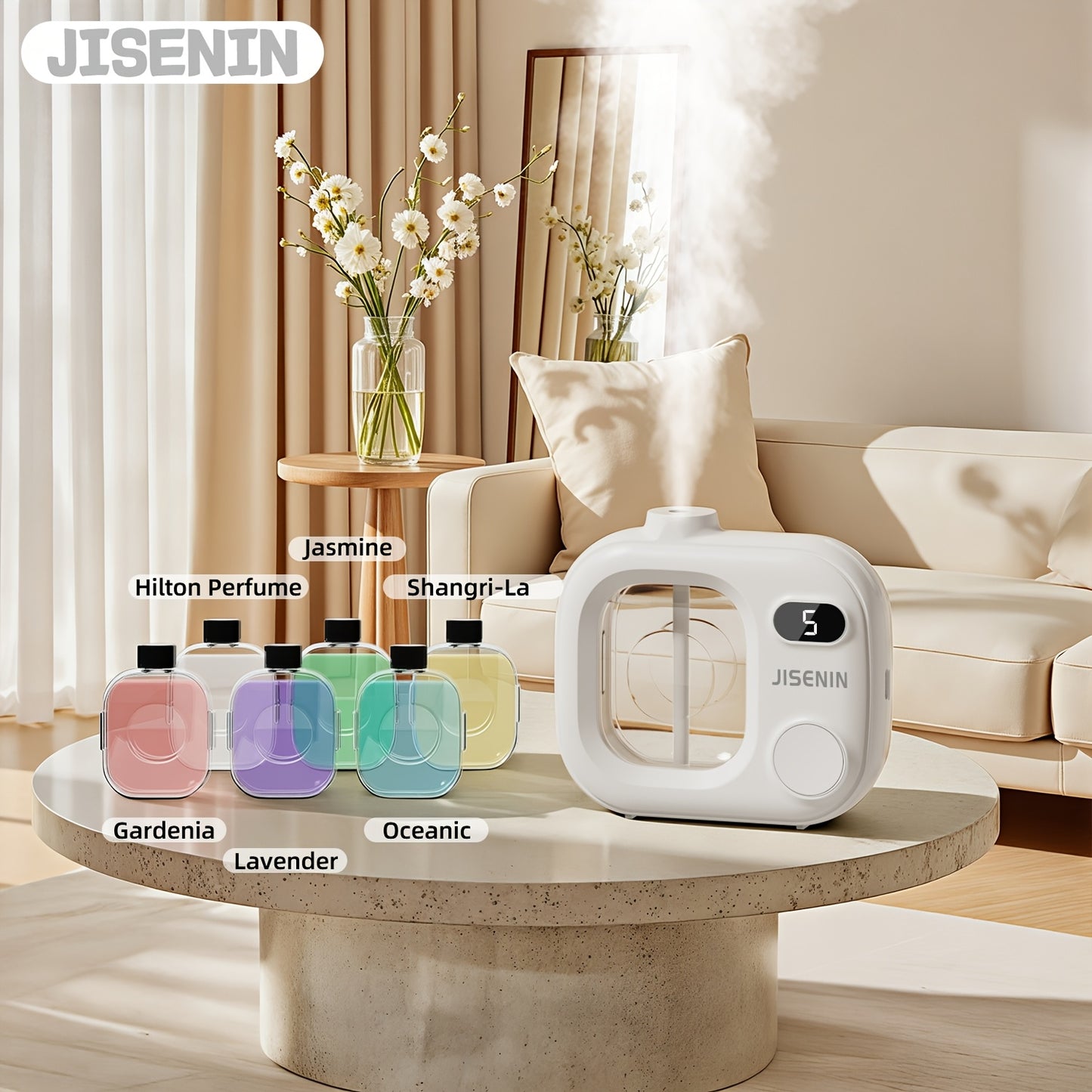 Aromatherapy Essential Oil Diffuser, Home Waterless Diffuser, Hanging Diffuser, 5 Spray Modes, 500mAh Rechargeable Battery, Smart Humidifier. Suitable for Desks, Bedroom Decor, Offices, Hotels, Kitchens, and Bathrooms. An Ideal Choice for Holiday