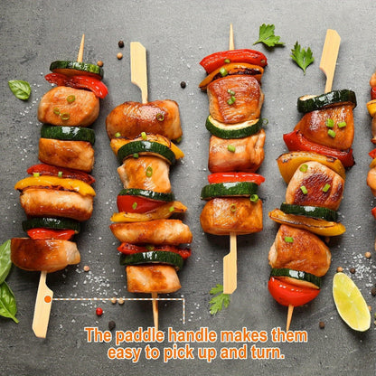 400 Bamboo Skewers for Appetizers, 6-Inch Long Rooster Tail Pick Needle Decorative Toothpicks, Flat Wooden Food Sticks for Party Drink Fruit Barbecue, Appetizer Board Additions