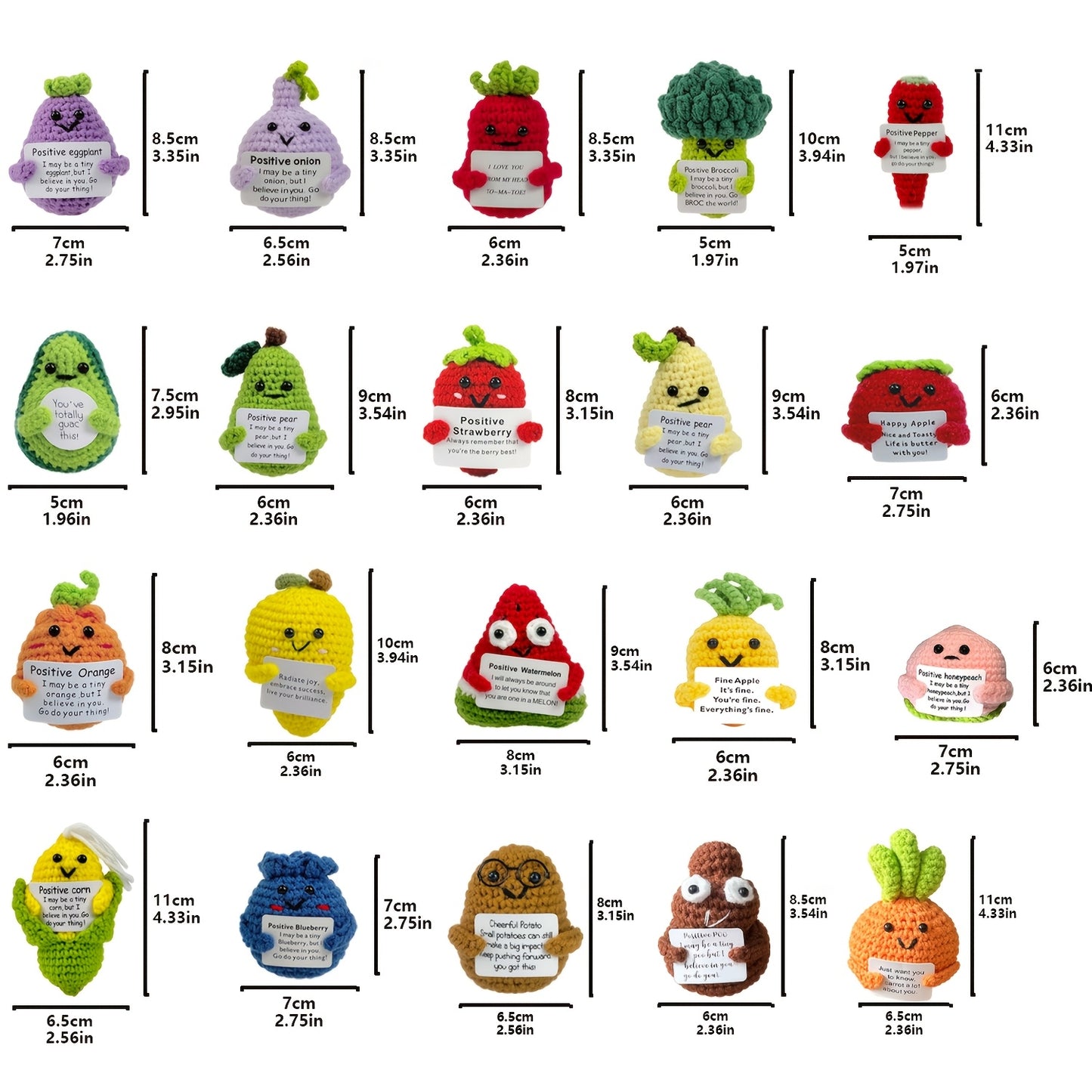 [Okra]20pcs Handmade Eemotional Support Crochet Doll, Collectible Dolls, Positive Crochet, Birthday Gifts for Women Men Son Mom Dad Daughter Sister Friend Coworkers Teacher Appreciation Gifts.