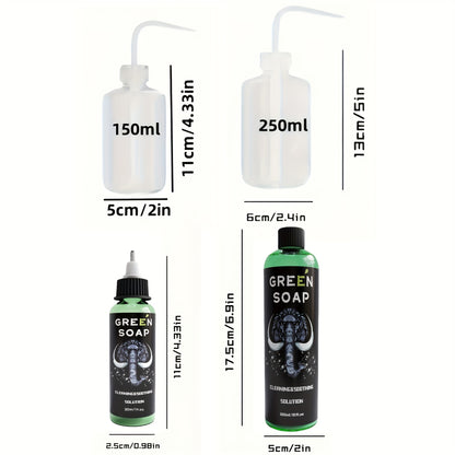 Tattoo Green Soap Cleansing Solution Kit - Professional Tattoo Wash Soap with Squeeze Bottle, Safe Moisturizing Foam for Tattoo Artists Skin Care & Color Preservation