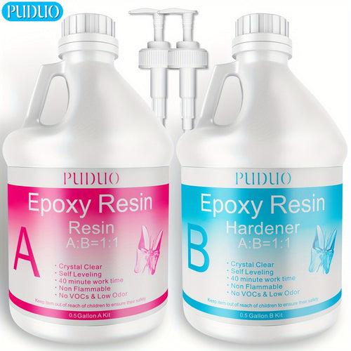 Epoxy Resin Kit Ultra Clear Bubble-Free Self-Leveling – 2-Part Casting & Coating Resin for River Tables Countertops Crafts, Yellowing-Resistant Fast Cure Formula