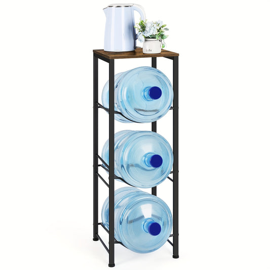 Water Jug Holder 5 Gallon 3-Tier Standing Shelf | Water Bottle Rack Organizer for Kitchen Office Living Room