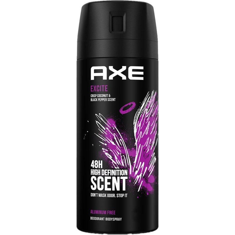 AXE Excite Body Spray x [3 Pack] for Men 150ml / 5.07oz – Warm, Sweet & Spicy Fragrance Mist for Daily Fresh Confidence, Long-Lasting Scent, Easy Spray Can, Perfect for Work, Travel, Gym, and Everyday Lifestyle Use