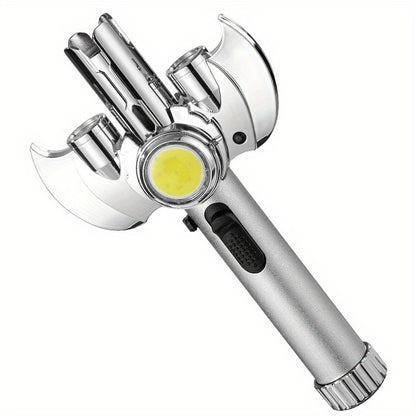 (Butane Not Included) Metal Large Torch Lighter, Jet Flame Torch Lighter, Multi-Purpose High-Power Flamethrower, Super Strong Outdoor Windproof Gas Lighter, Gas Lighter with COB Lighting, Suitable for Moxibustion Barbecue Baking Camping Lighter