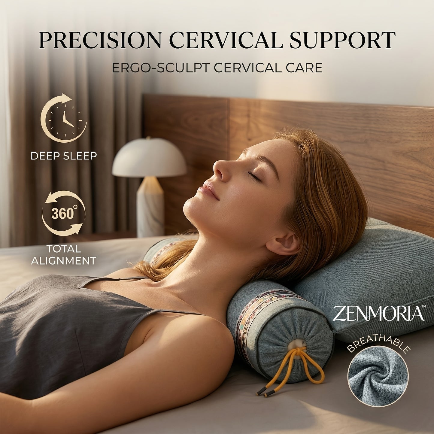 Detachable 2-in-1 Pillow, Premium Buckwheat Filled, Ergonomic Comfort & Relaxing Pillow for American Lifestyle..