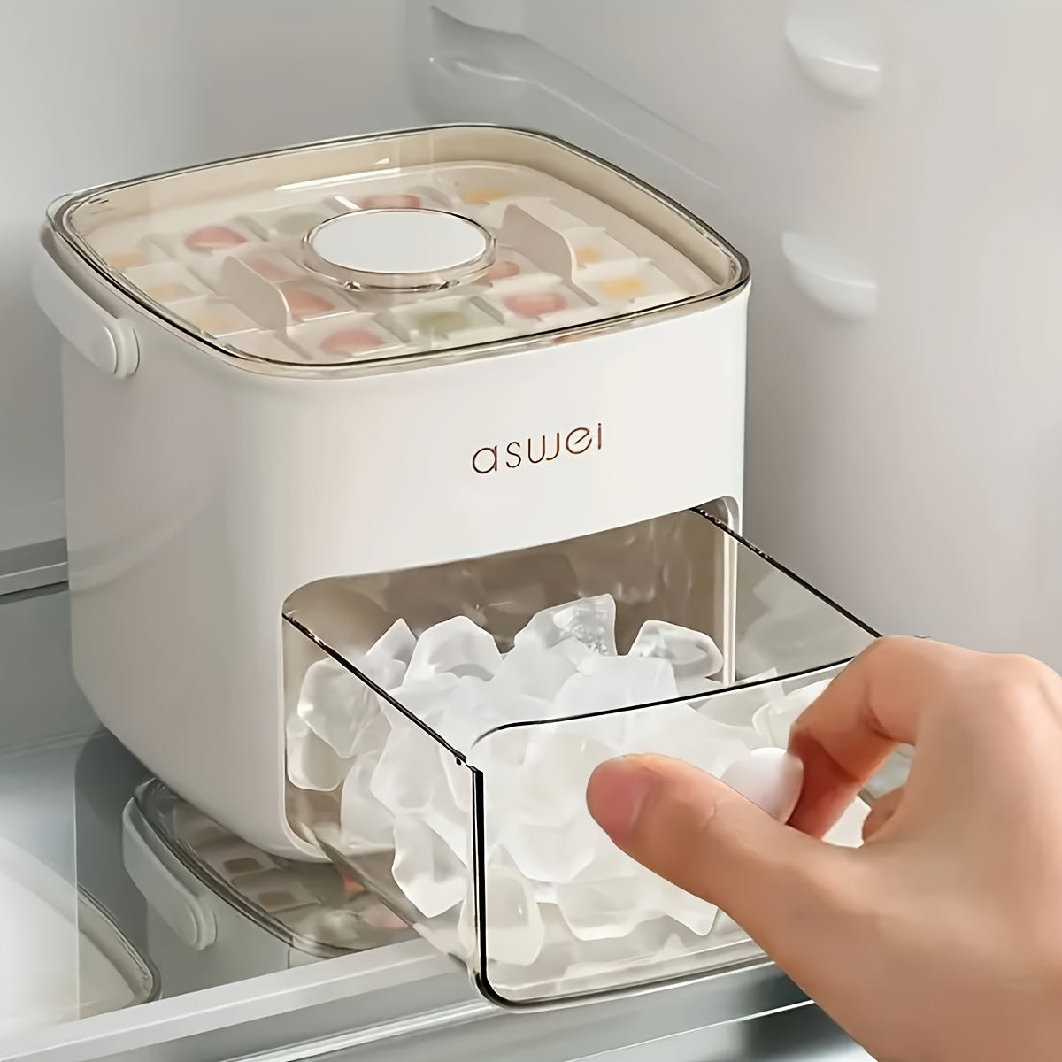 Double-Layer 48-Ice-Cube Tray, Easy-Press Cube of Ice Mold - Large Capacity. Double-Layer 48-Ice-Cube Tray, Food-Grade Plastic Ice Storage Tray, Suitable for Refrigerators. Perfect for Kitchen Essentials