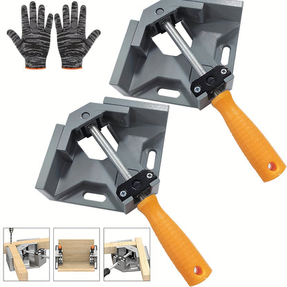 Right Angle Woodworking Clamp Set 2 & 4-Piece – Adjustable Aluminum Alloy Swing Jaw, 90-Degree Corner Clamps for Welding, Furniture Assembly, Framing & DIY Woodworking Projects