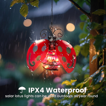 Beetle And Butterfly Hanging Ornaments, Home Decor Hanging, Indoor/Outdoor Waterproof Solar Lights with Spring Clips for Patio, Balcony, Porch, Trail 5.5*2.5in
