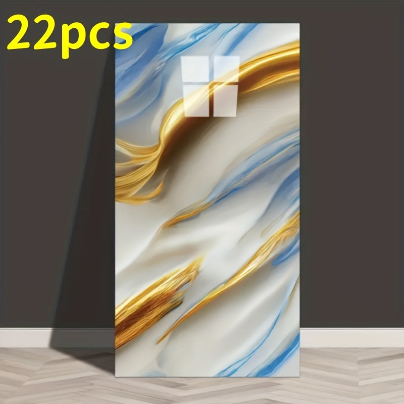 22pcs Self-Adhesive Waterproof PVC Wallpaper Oil-Resistant - Suitable for Kitchen, Bathroom, Living Room, Bedroom Decoration, Peel and Stick Wall Decoration, Splash-Proof Background Wall Sticker, Waterproof an Each Piece Size 11.81 Inch * 23.62 Inch