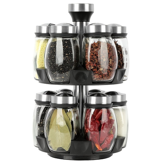 6pcs/12pcs Glass Jar Bottle Set, for Kitchen Organizers And Storage, Pantry Organizers And Storage, Spices Organizers And Storage, Kitchen Organization, Spice Rack, Kitchen Storage And Organization, Storage Cabinet, Spices Jar Set