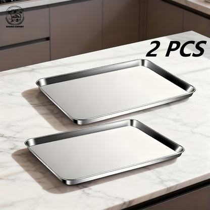 LOLLICY Stainless Steel Baking Sheet & Rack Set (2/3/4/6/8pcs Options) 18x13in Pans & 16.73x12.2in Racks, Rust-Free, Heavy-Duty & Dishwasher Safe, Ideal for Holiday Cookie Baking (Christmas) & Daily Cooling/Grilling