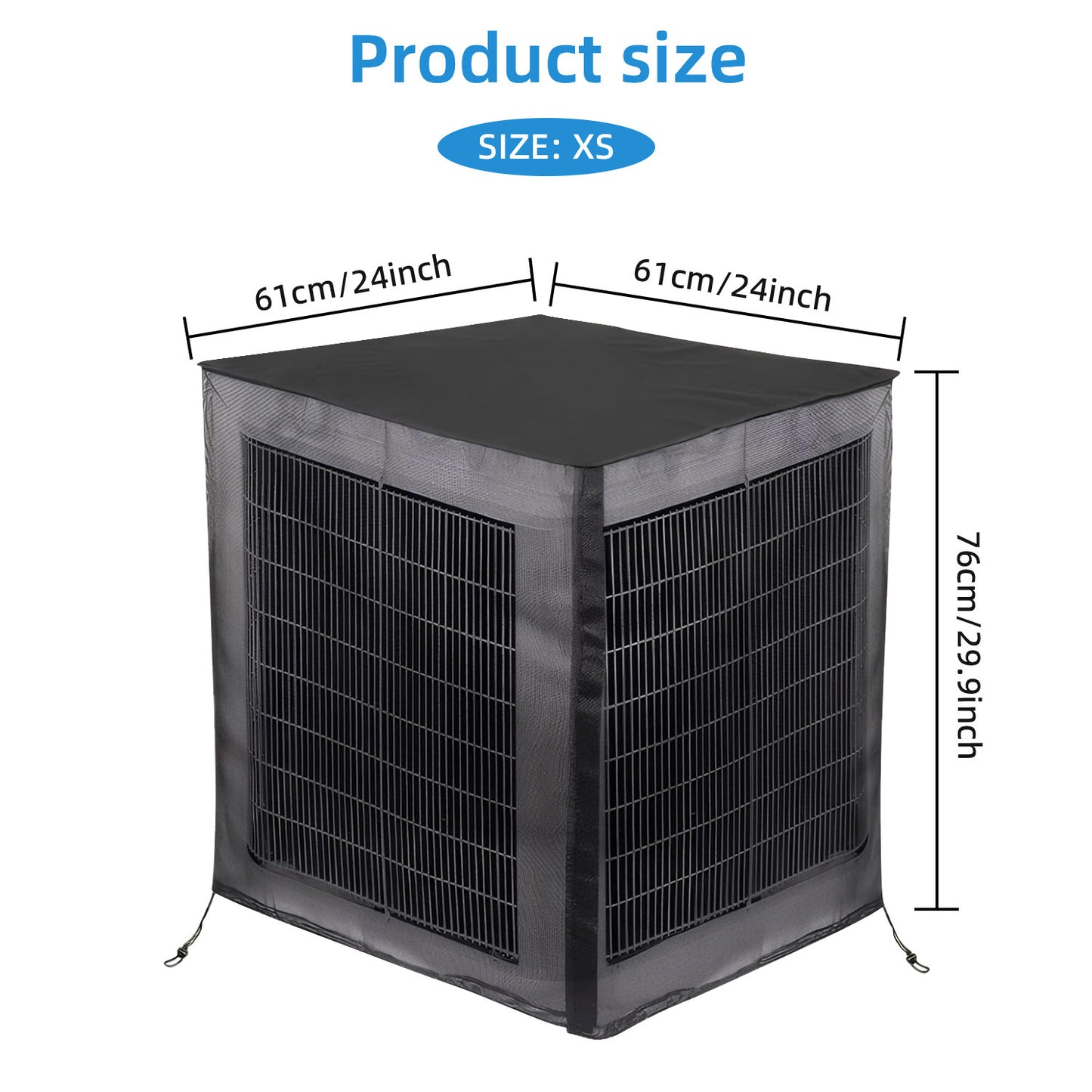 Heavy-Duty Outdoor Central Air Conditioning Cover Full Protection Against Debris, Bugs, Rain, Snow, UV Rays Reathable Mesh Design with Adjustable Buckle Straps for Residential Commercial Use 3-in-1 Debris/ Bug/ Leaf Protection