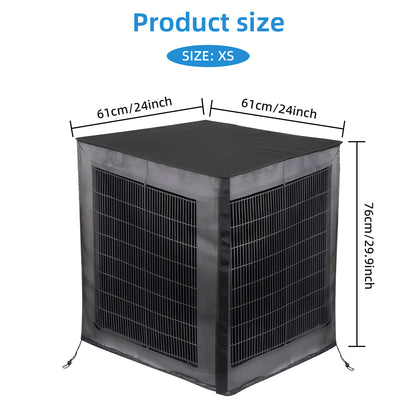 Heavy-Duty Outdoor Central Air Conditioning Cover Full Protection Against Debris, Bugs, Rain, Snow, UV Rays Reathable Mesh Design with Adjustable Buckle Straps for Residential Commercial Use 3-in-1 Debris/ Bug/ Leaf Protection