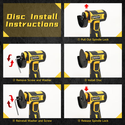 Mini Cordless Angle Grinder, 19500/5000RPM Electric Grinding And Polishing Tool, 1/2 Batteries Included, Lithium Power Grinder for Metal, Wood, Stone And Concrete, Precision Polishing Machine, Great Gift Additions Sold Separately