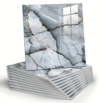 20pcs 11.8-Inch Square Space-Style Tiles, Waterproof PVC Material, Self-Adhesive, Suitable for Bathroom, Kitchen, And Living Room Interior Decorative Panels, Bathroom Tiles