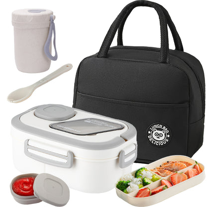 Black Friday Premium Picks- 2 Layered Multi Grid Lunch Box Set. Bento Boxes with Cup And Lunch Bag for School, Office And Outdoor Picnics. |Food Storage Container | Kitchen Accessories | Lunch Box Set/single Lunch Box|