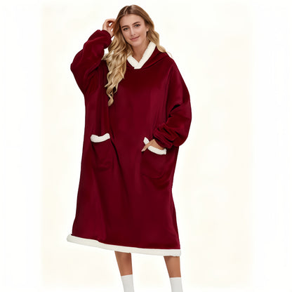 Ultra Soft Double Face Hooded Sweater, Wearable Blanket For Women And Men, Oversized Sportswear Hoodie, Ultra Soft Warm Comfortable Wearable Blanket Hooded Sweater, Suitable For Large MouthsBag Adult