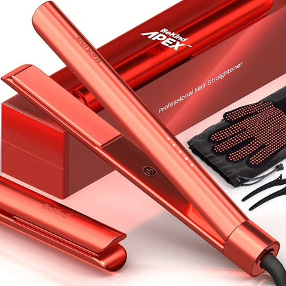 2-in-1 Hair Straightener Flat Iron | 460°F Straightener And Curler for All Hairstyles | UltraSmooth Tech | 15s Fast Heating & Temp Memory | Gift Set for Girls Women