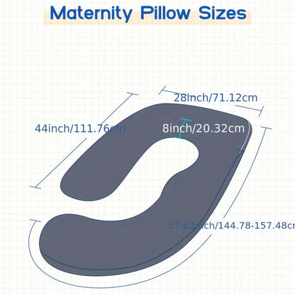 Pregnancy Pillow J-Shape 60 Inch Full Body Maternity Pillow with Velvet Cover – Back Leg Belly Support for Pregnant Women Side Sleeper Body Pillow Multiple Colors
