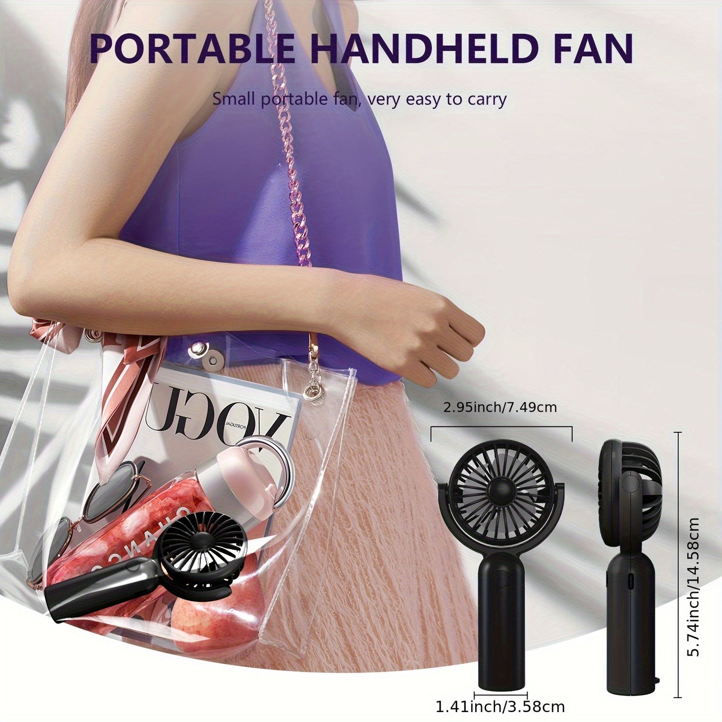 3/6 Pack USB-C Rechargeable Mini Handheld Fan - Features 3 Speed Settings, a Head That Adjusts 180°, And Is Lightweight And Portable, Making It Ideal for Both Indoor And Outdoor Use. A Perfect Gift for Birthdays Or Summer