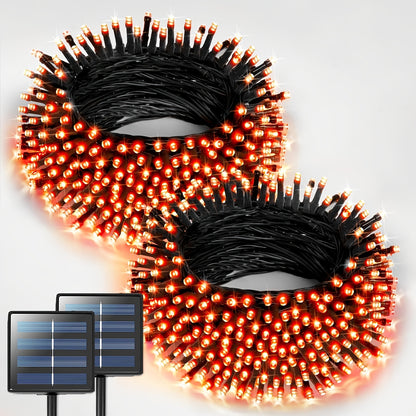 1/2pack 80ft Solar LED Christmas Lights, Independence Day Decorations Lights July 4th Decor LED String Fairy Lights Waterproof IP65 Outdoor LED Tree Lights With 8 Lighting Modes For Independence Day Xmas Wedding Party Garden Yard Decor Lumen 45lm