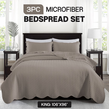 3pcs Bedspread Set Bedspreads with free Pillow Shams - Leaf Pattern Soft & Breathable Bedspread Lightweight Microfiber Bedspread - Modern Style Floral Pattern Coverlet For All Seasons - Christmas Gifts For Family And Friends (1 Bedspread, 1 Or 2 Pillow Sh