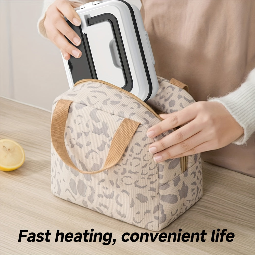 Portable Lunch Box, 33.81oz Stainless Steel Container, Leak-proof Design, Suitable for Work/ School Use, Can Heat Food Without Adding Water, Battery Powered, A Must for Back to School Lunch Bag