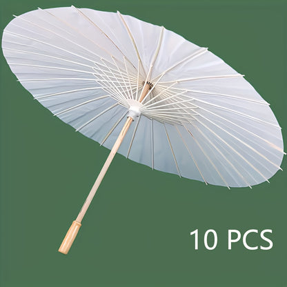 20/10 White Paper Umbrella 23 Inches 10-Rib Chinese-Japanese Decorative Umbrella - Wedding, Bride Party, DIY Oil Painting for Photography - Photobooth Props for Party Events, The Best Props for Photography