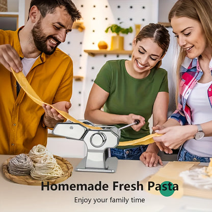 Classic Manual Pasta Machine, Stainless Steel Manual Pasta Maker, Fresh Pasta Maker Roller Machine for Spaghetti Noodle Fettuccine Lasagne, Durable Kitchen Gadget - for Home Cooks & Pasta Lovers - Perfect Mother's Day Gift for Foodies