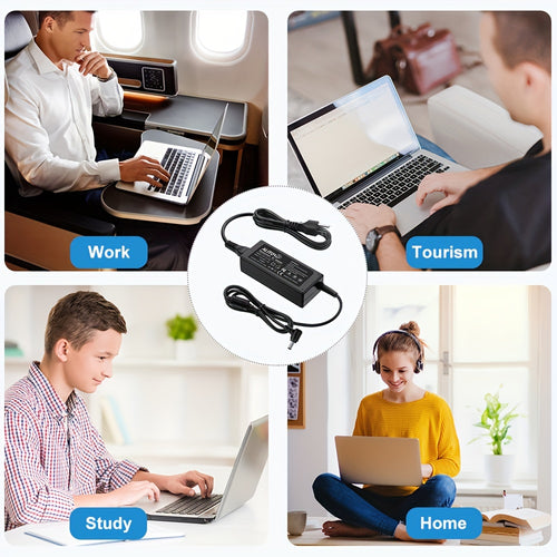 19V 3.42A 65W Universal Laptop Power Adapter - Compatible with HP, LG Monitor, Samsung TV, Acer, Chromebook, ASUS, JBL Speaker, AC 100-240V Input, 9 DC Tips Included, Short Circuit Protection