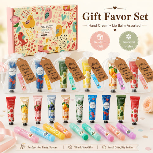 24pcs/box Bulk Gift Set Lip Balm Set And Hand Cream Set Smooth Skin Party Gifts Bride Wedding Gifts For Guests Company Team Building Gifts Distribution Thank You Gifts For Friends