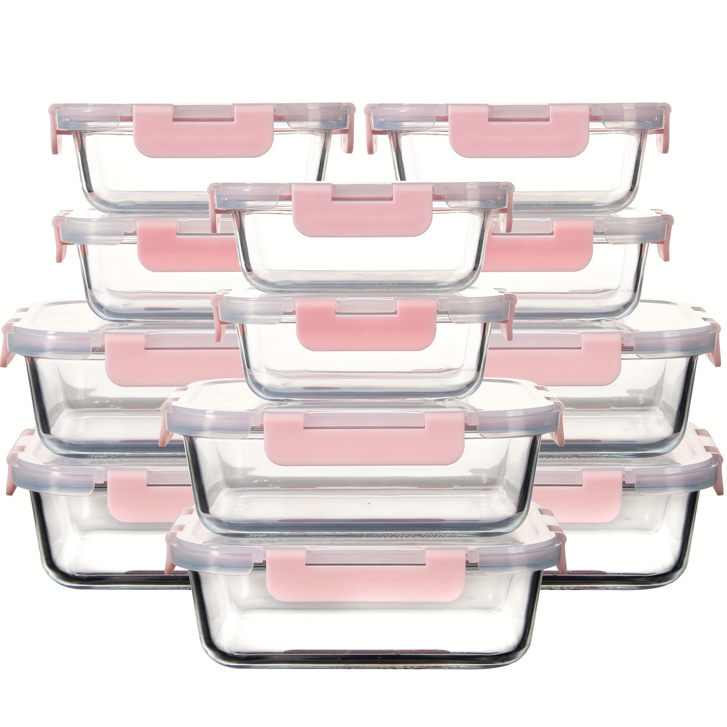 24pcs (12 Lids+12 Glass Bowl) Borosilicate Glass Food Storage Containers with Airtight Lids, Ideal for Meal Prep, Lunches - Microwave and Dishwasher Safe