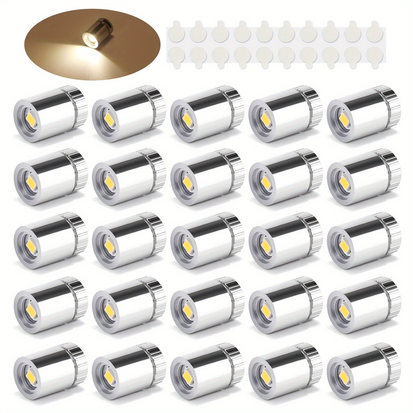 20 Pack Small Spotlight Battery Operated LED Lights Cordless Miniature Spot Light for Artwork, Paintings, Jewelry, Display Cases, Handicrafts, Models,Puzzles