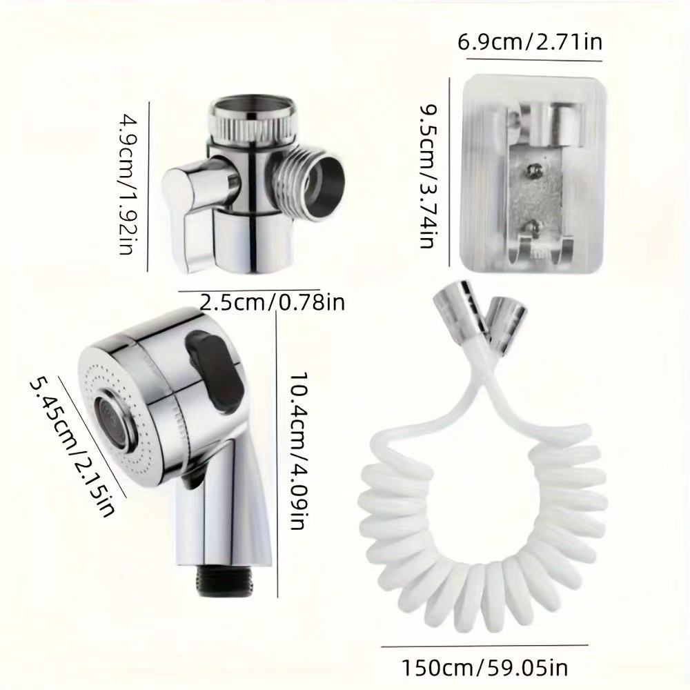 28998 Travel Shower Head Kit with Bracket, Diverter, and Telescopic Hose, Faucet Adapter Shampoo Spray Kit, High-Pressure Handheld Shower Head, Suitable for Bathroom Sink, Portable Shampoo Set,for Shower Use Only