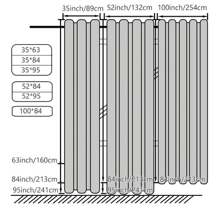 4 Panels Blackout Curtains Grommet Room Darkening Sun Blocked Curtains for Living Room, Bedroom, Set of 4 Panels