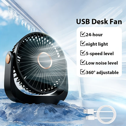 Portable Air Conditioner Fan - USB Rechargeable Fan, 5 Speed High Speed Turbo Strong Fan, Adjustable Hanging Vertical Fan, Strong Wind Speed, Fast Cooling Refreshing, Wall Mounted Desktop Ceiling Fan, Suitable for Home, Office, Outdoor Camping Use