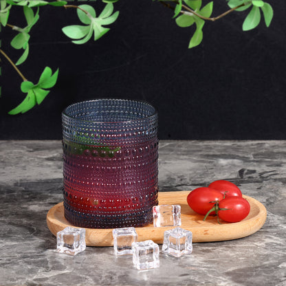 WHONLINE 12 PCS Hobnail Drinking Glasses, Party Cup,12 Oz Highball Glasses & 10 Oz Glasses, Embossed Boho Glass Cups Kitchen Tumbler Glassware For Tea, Beer, Juice, Milk, Hand Wash Only (Dishwasher Can Cause Fading)