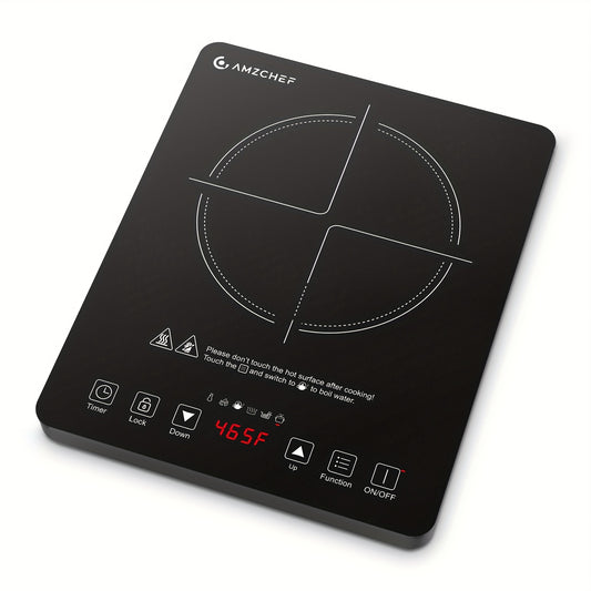 Induction Cooktop 1800W Single Burner Countertop Induction Cooker with Touch Control Timer & Overheat Protection - Portable Electric Stove Glass Surface Multi-Level Heat Settings for Home Kitchen & Dorm