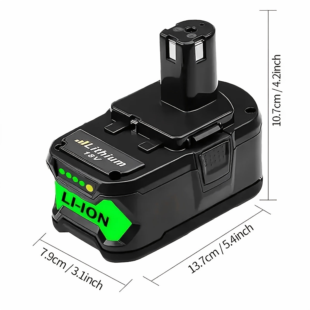 2Pack 8.0Ah Replacement Battery Compatible with Ryobi 18V Lithium Battery P102 P103 P105 P107 P108 P109 P197 Ryobi ONE+ Cordless Tool