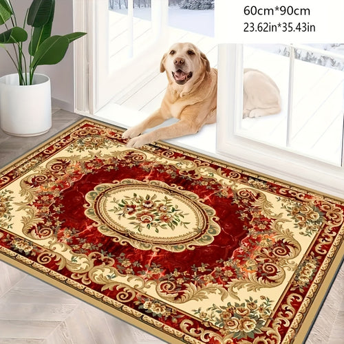 One Piece of Red Imitation Cashmere Rug That Is Anti-Slip And Washable, Suitable for Home Decoration in The Living Room, Bedroom, Dining Area, for home Office, Basement, And Outdoor Camping