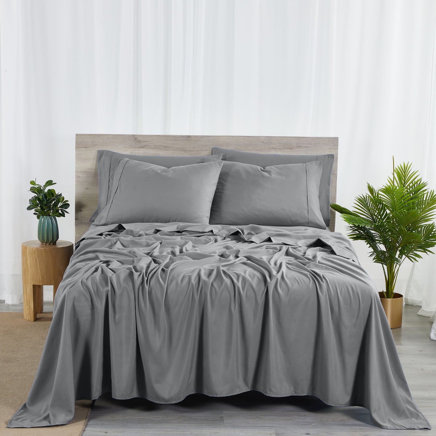 Dan River Bamboo 2000 Thread Count 6-Piece Sheet Set with SnugGrip - Extra Wide Elastic Band on Fitted - Soft, 16 Inch Deep Pocket - Shrink & Wrinkle Resistant