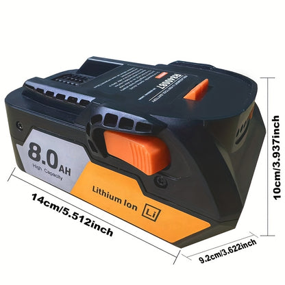 2-Pack 8.0Ah Replacement Battery for Ridgid 18V Cordless Tools – Compatible with R840087 R840086 R840085 R840084 R840083 AC840085 AC840086 AC840087P AC840089
