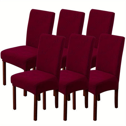 4/6pcs Chair Covers For Dining Room, Stretch Jacquard Dining Chair Slipcovers Removable Washable Chair Protector For Kitchen, Hotel, Restaurant